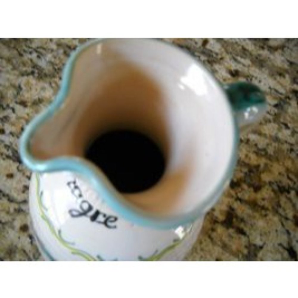 Casas P. AR. Cal Mexican Art Handmade Pottery Vinagre Vinegar Pitcher Signed - Picture 6 of 7